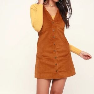Free People Rolling Thunder Corduroy Mini Dress Size S
